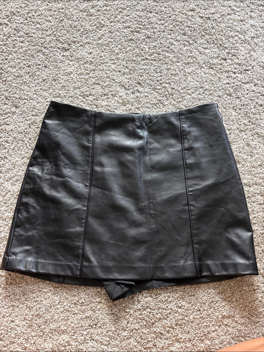 Classic Black Faux Leather Mini Skirt